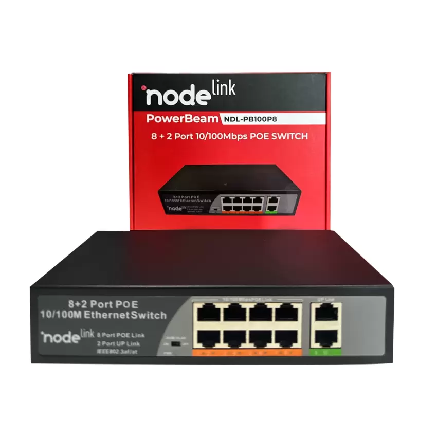 Node Link Power Beam NDL-PB100P8 8+2 10/100 Metal Kasa POE Switch