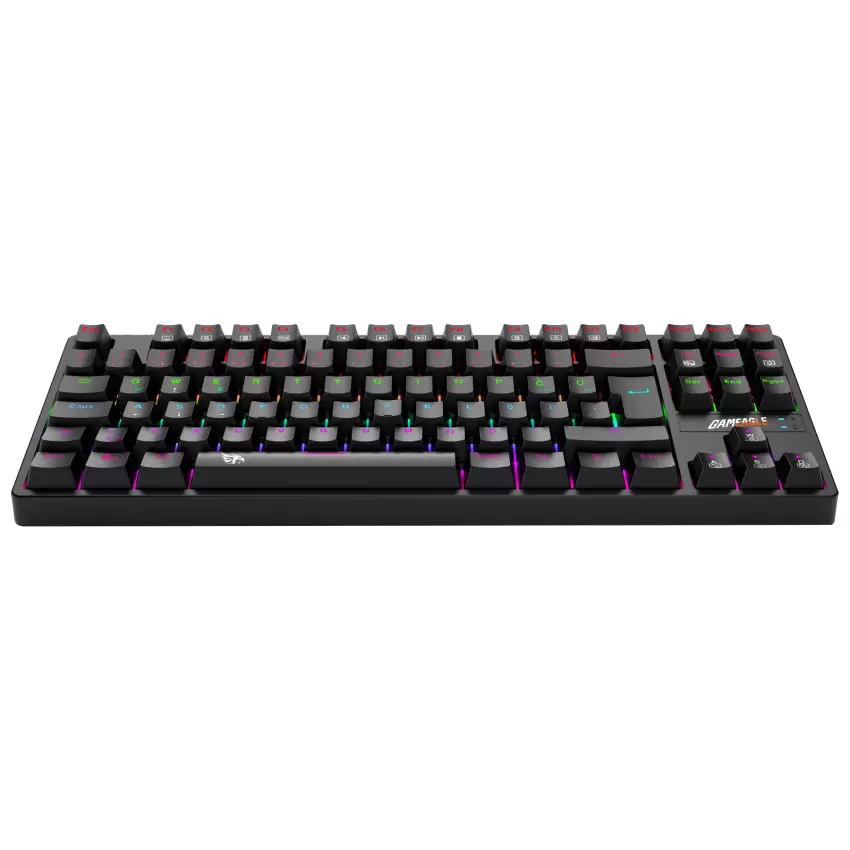 Gameagle Fullflex MK-89X1R Rainbow Aydınlatmalı Oyuncu Gamer Gerçek Mekanik Işıklı Klavye Türkçe Q (Red Switch)