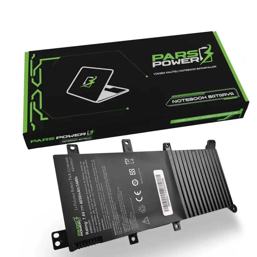 Asus A555U, F555U, K555U Notebook Batarya - Pil (Pars Power)