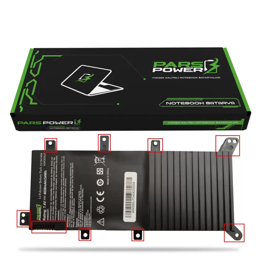 Asus K555LB-XO408T, X554LJ-XO1137T Notebook Batarya - Pil (Pars Power)