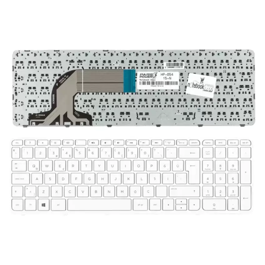 HP Pavilion 15-n015st, 15-n054et Notebook Klavye (Beyaz TR)