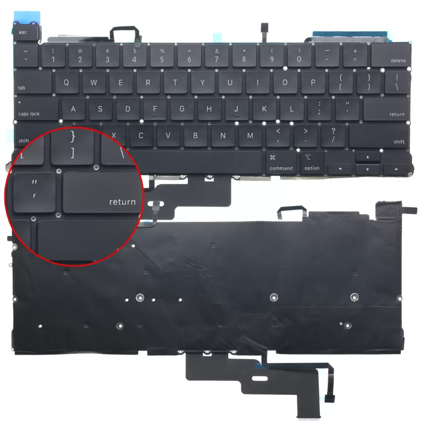 Apple MacBook Pro 13 A2289 2020 Klavye Işıklı (Siyah ING)