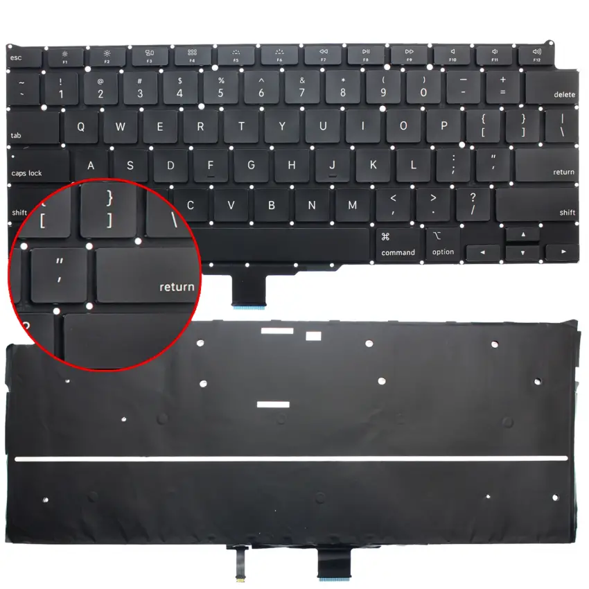 Apple MacBook Air 13 A2179 (EMC 3302) Klavye Işıklı (Siyah ING)