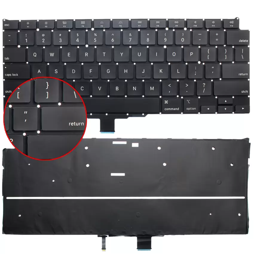 Apple MacBook Air M1 A2337 (EMC 3598) Klavye Işıklı (Siyah ING)