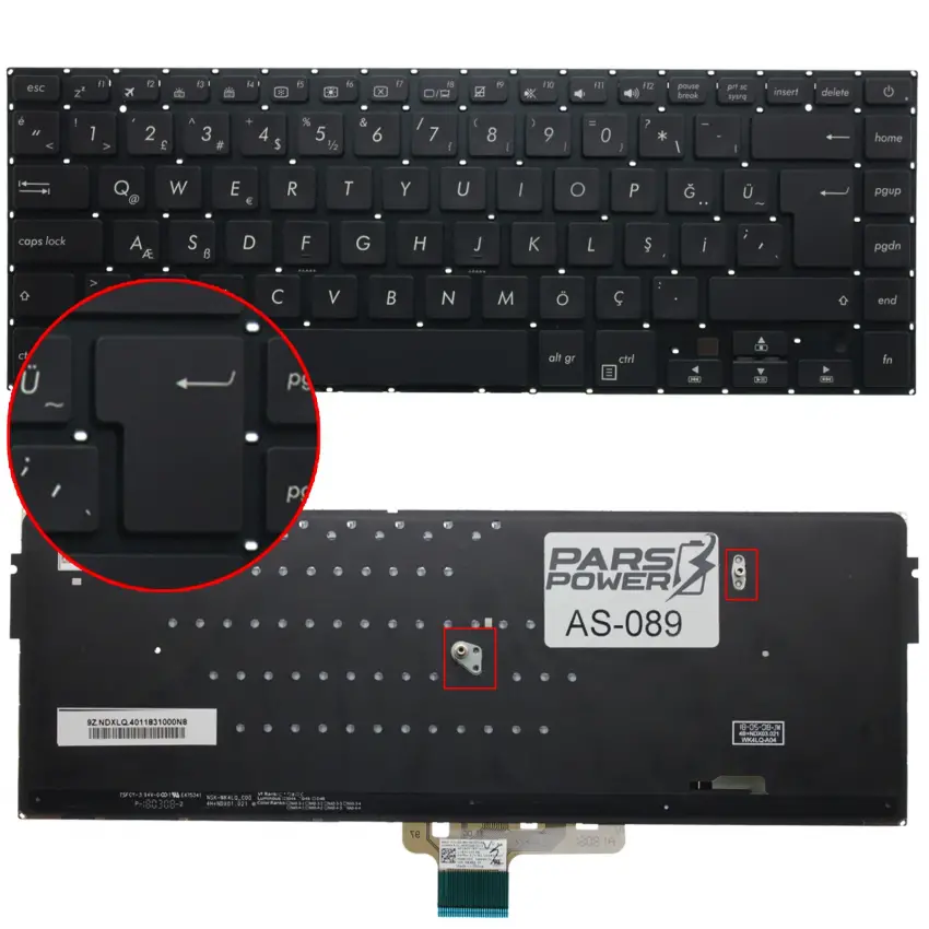 Asus S510UN-BQ133T, S510UQ-BQ262T Notebook Klavye Işıklı (Siyah TR)