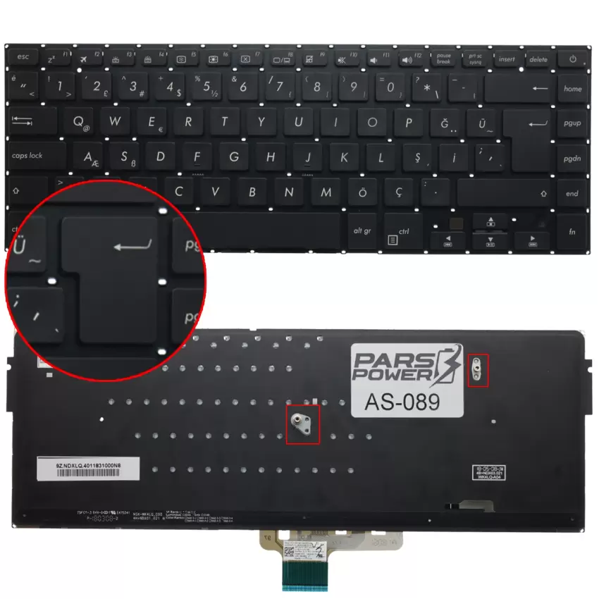 Asus S510UN-EH76, S510UA-RB51 Notebook Klavye Işıklı (Siyah TR)