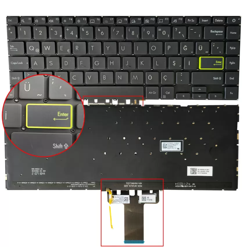 Asus VivoBook 14 X413FF-BV031T Klavye Işıklı (Siyah TR)