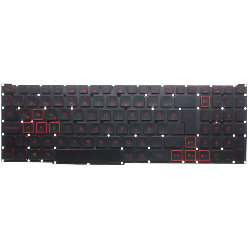 Acer Nitro N20C1, N20C2 Klavye Işıklı (Siyah TR)