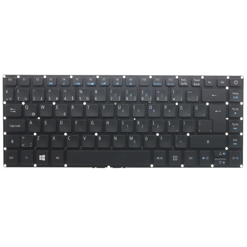 Acer Aspire ES1-332 Serisi Notebook Klavye Işıklı (Siyah TR)