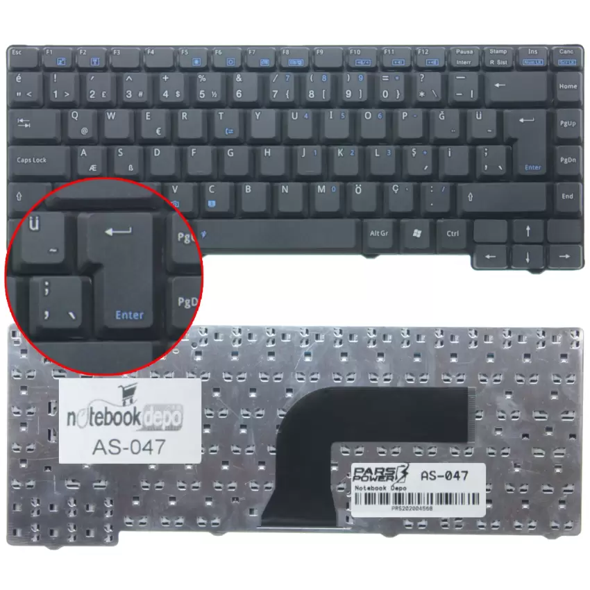 Asus A7JC, A7SN, A7SV Klavye (Siyah TR)