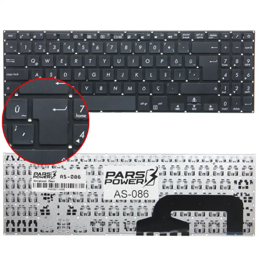Asus VivoBook X507 Serisi Klavye (Siyah TR)