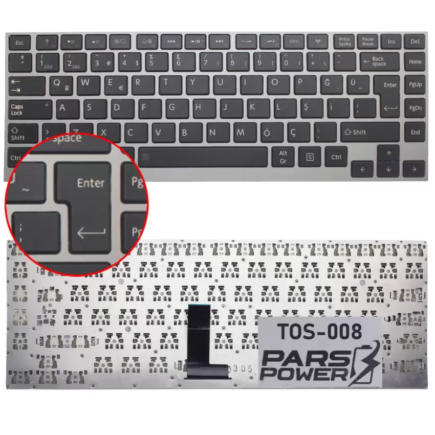 Toshiba Satellite U840 Serisi  Notebook Klavye (Siyah TR)