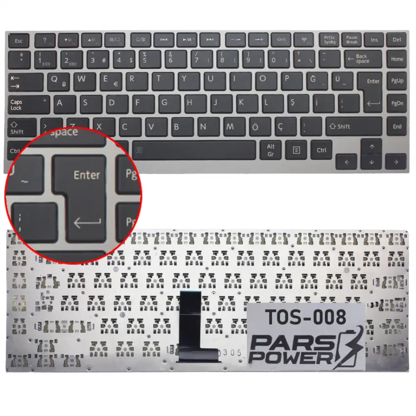 Toshiba Satellite U840W-C9S  Notebook Klavye (Siyah TR)
