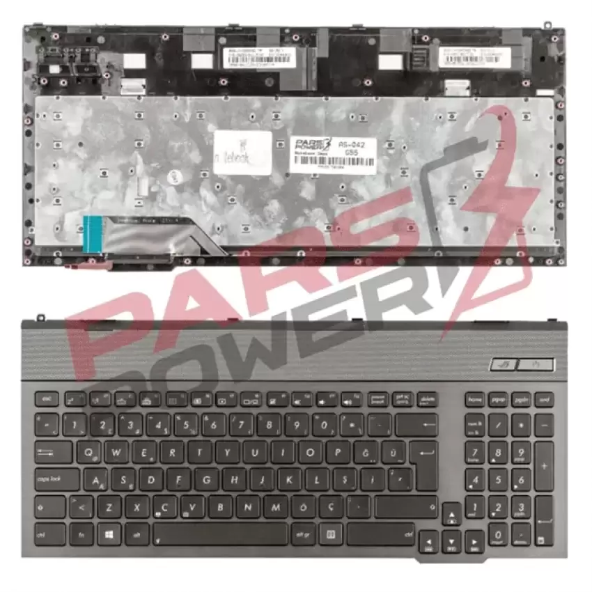 Asus G57JK Notebook Klavye (Kasalı Işıklı Siyah TR)