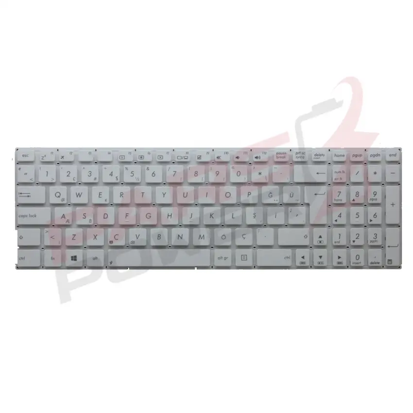 Asus X556UF Uyumlu Notebook Klavyesi (Beyaz TR)