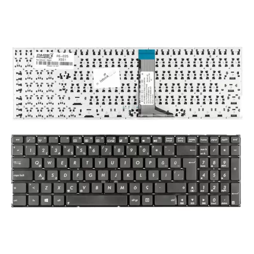 Asus X554LJ-XO220H, X555LB-XO190H Notebook Klavye (Siyah TR)