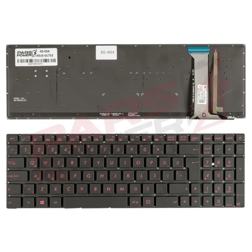 Asus ROG G552V, G552VW, G552VX Notebook Klavye Işıklı (Siyah TR)