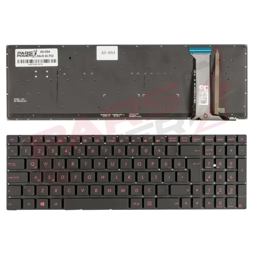 Asus ROG GL552VL-DM023T, GL552VW-DH71 Notebook Klavye Işıklı (Siyah TR)