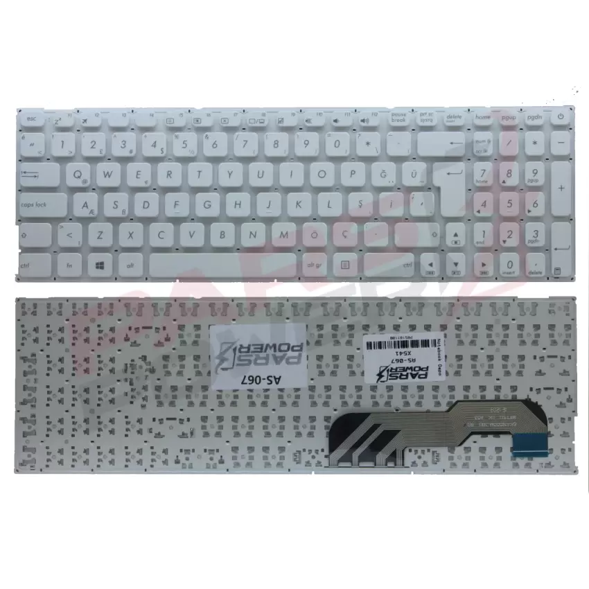 Asus 0KN0-UK1HU13, 0KNB0-6131US00 Notebook Klavye (Beyaz TR)