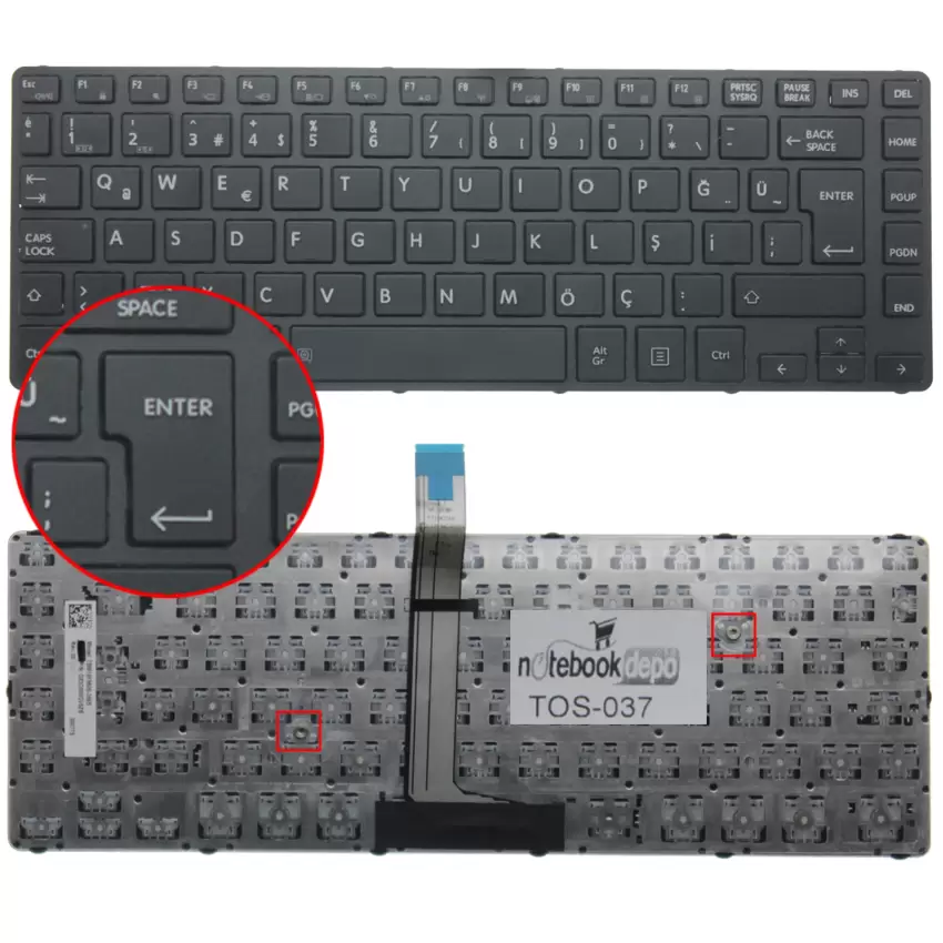 Toshiba Portege R30-C, R30T-C Serisi Klavye (Siyah TR)