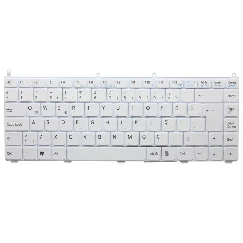 Sony Vaio VGN-AR88L, VGN-FE11H, VGN-FE11M Notebook Klavye (Beyaz TR)