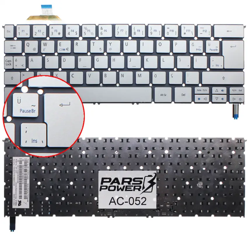 Acer Aspire S7 S7-392 MS2364 Klavye (Gümüş TR)