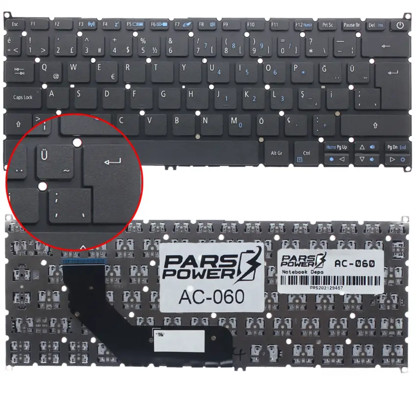 Acer Swift 3 SF314-52G N17P3 Klavye (Siyah TR)