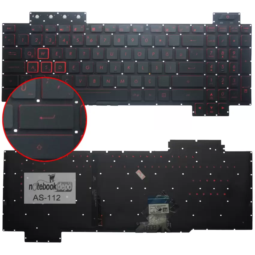 Asus FX504GD, FX504GM, FX504GE Klavye Işıklı (Siyah TR)