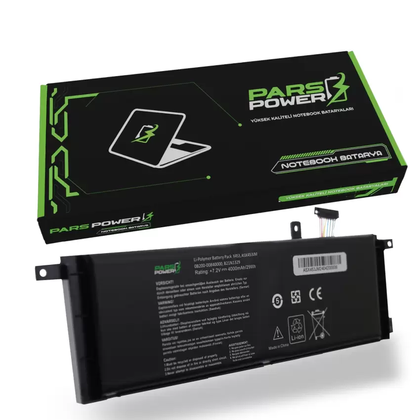 Asus X453SA, X503MA, X553MA Notebook Batarya - Pil (Pars Power)