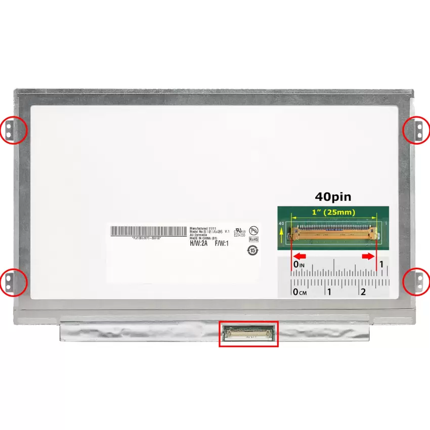 B101AW02 V.0 Uyumlu Notebook Led Ekran