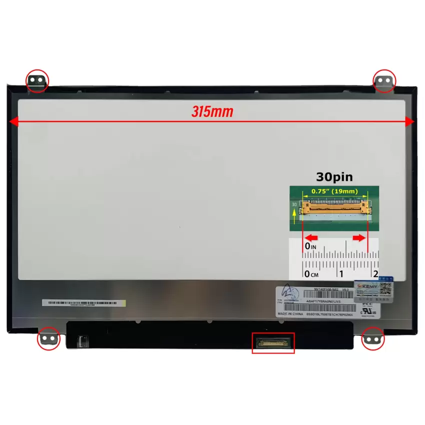 Nv140Fhm-N62 V8.0 Uyumlu Lcd Led Ekran - Panel