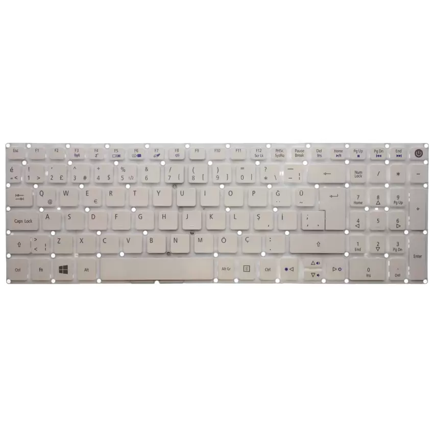 Acer Aspire 5 A515-51-563W, A515-51-56DN Notebook Klavye (Beyaz TR)