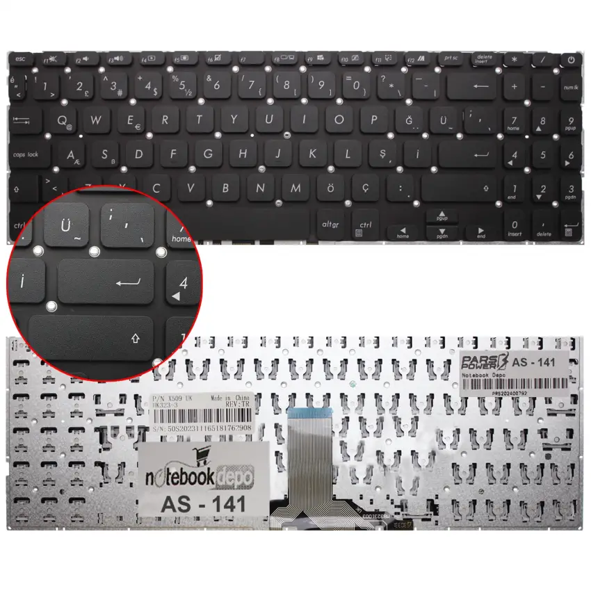 Asus X512Jp-Bq402T, X512Jp-Ej Klavye (Siyah TR)