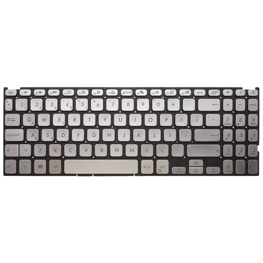 Asus D509DJ-EJ0523, D509DJ-EJ087 Klavye Işıklı (Gümüş TR)