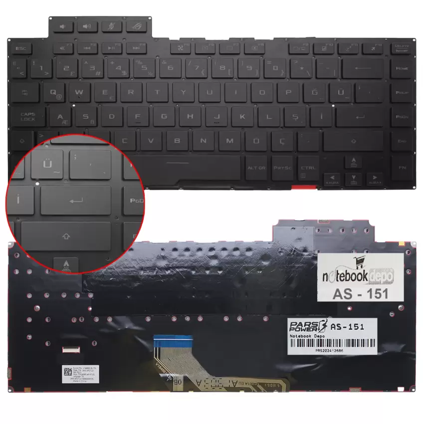 Asus Rog Zephyrus S GX502GW-ES Klavye Işıklı (Siyah TR)