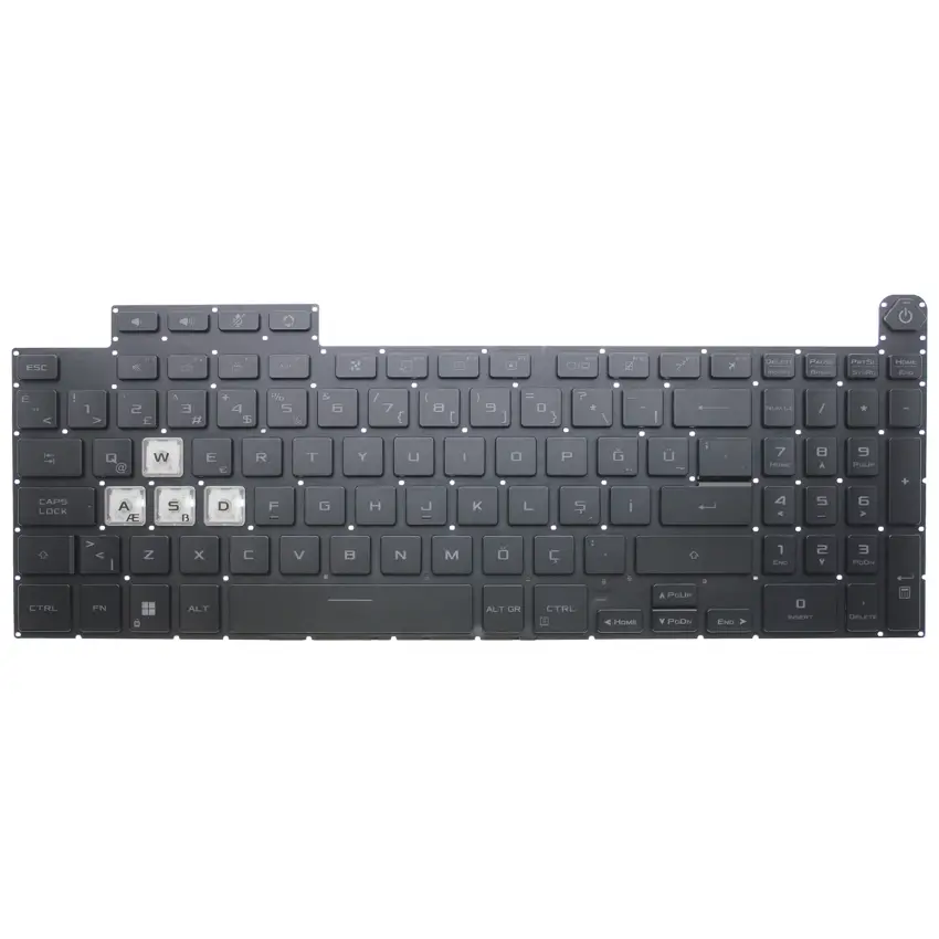 Asus Tuf Gaming A15 FA507NV-LP103 Klavye RGB Işıklı (Siyah TR)