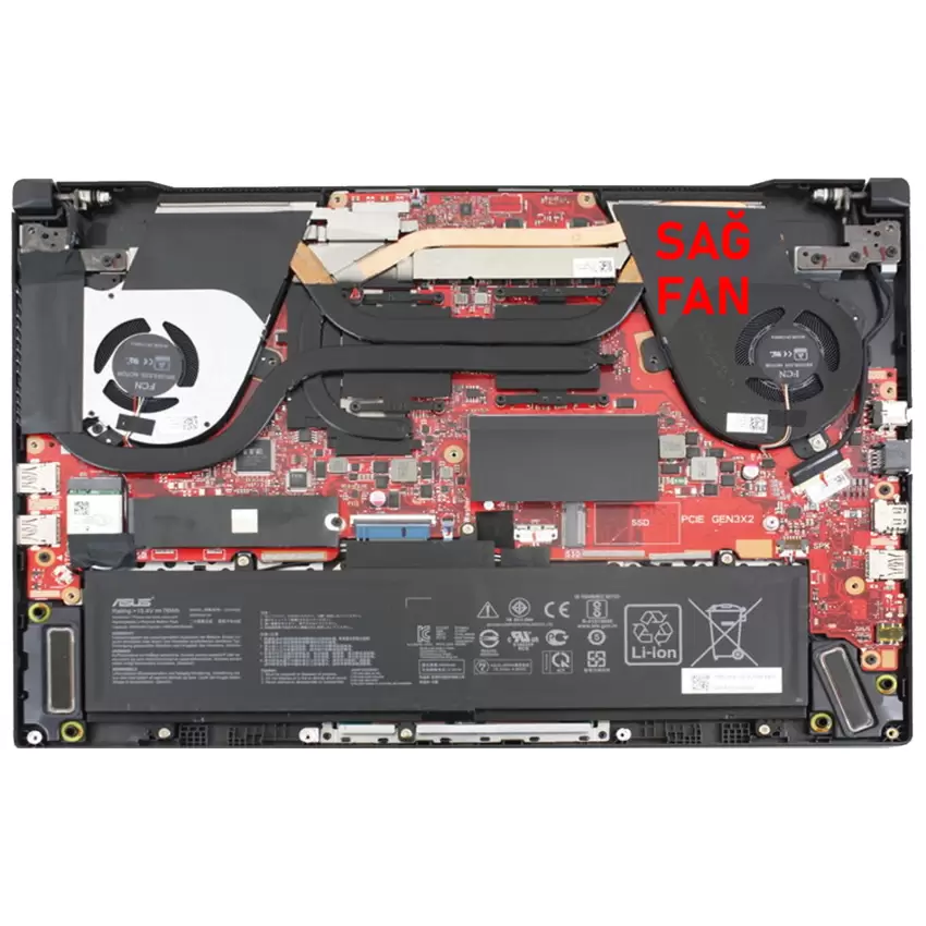 Asus ROG Zephyrus G15 DFS5K12304363C CPU Fan - İşlemci Fanı