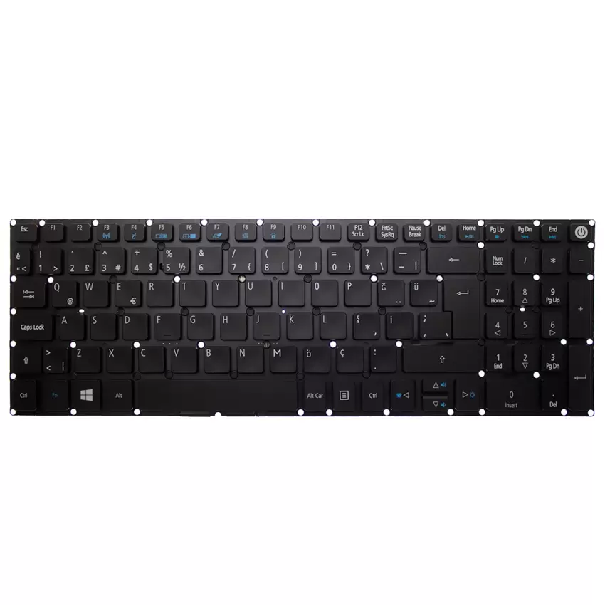 Acer Aspire ES1-732, F5-571G, F5-571T Notebook Klavye Işıklı (Siyah TR)