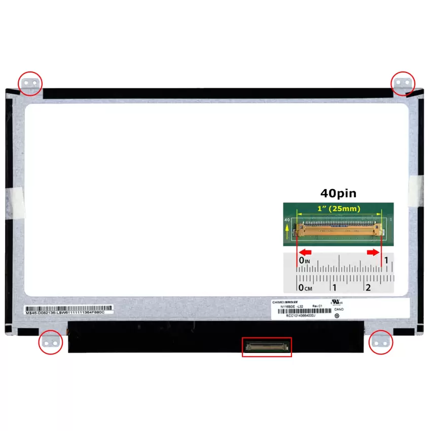 Acer ChromeBook C710-B8472G32III, C710-B847Cii Lcd Led Ekran - Panel