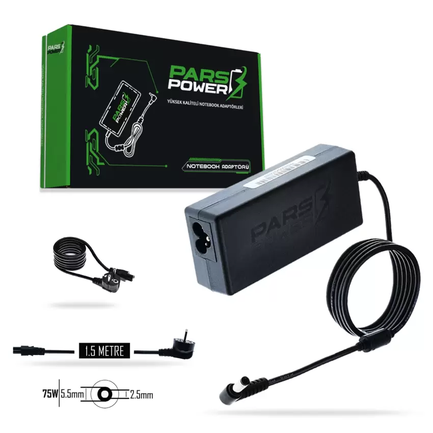 Toshiba Satellite U300-151, L750-1L8 Adaptör Şarj Aleti-Cihazı (Pars Power)
