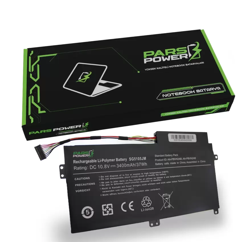 Samsung NP370R4E, NP370R4V, NP370R5E Notebook Batarya - Pil (Pars Power)