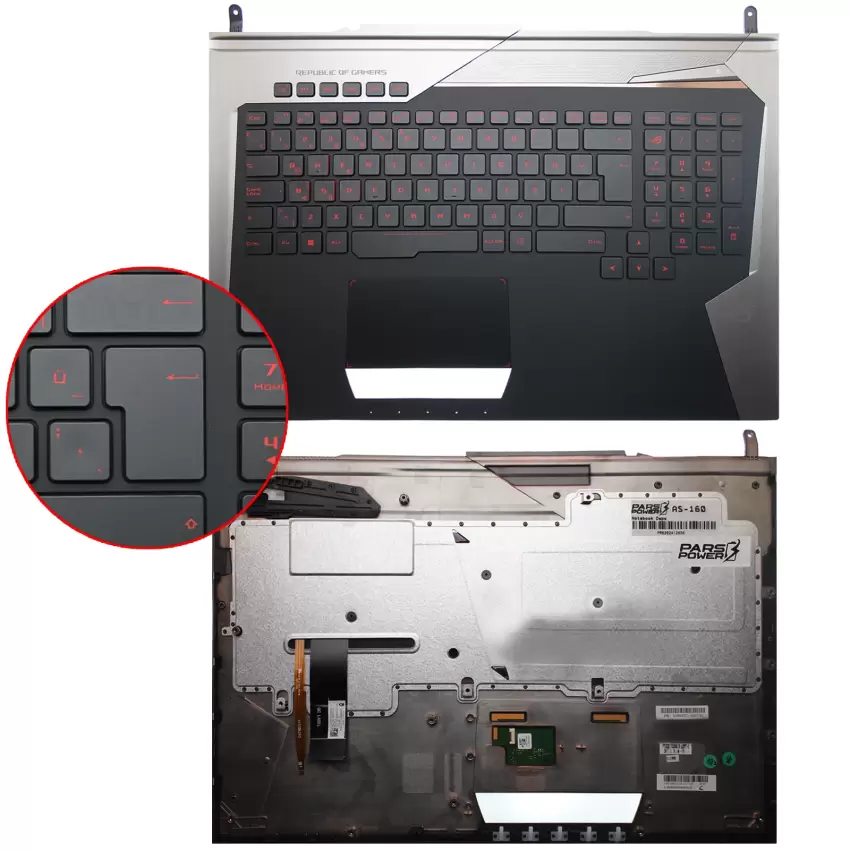 Asus ROG G752VT-GC032T Notebook Klavye Işıklı - Üst Kasa (Siyah TR)