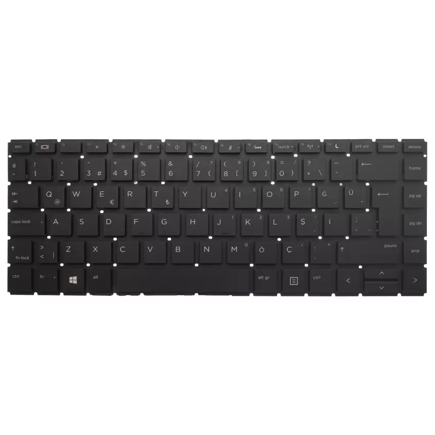 HP Probook 440 G6, 440 G7 Klavye Işıklı (Siyah TR)