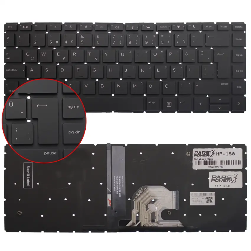 HP ProBook 440 G7 (8MH57EA) Klavye Işıklı (Siyah TR)