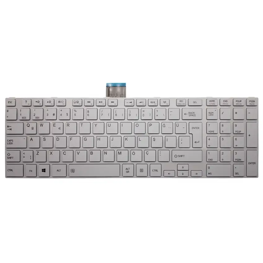 Toshiba Satellite C50-A, C55-A Serisi Klavye (Beyaz TR)