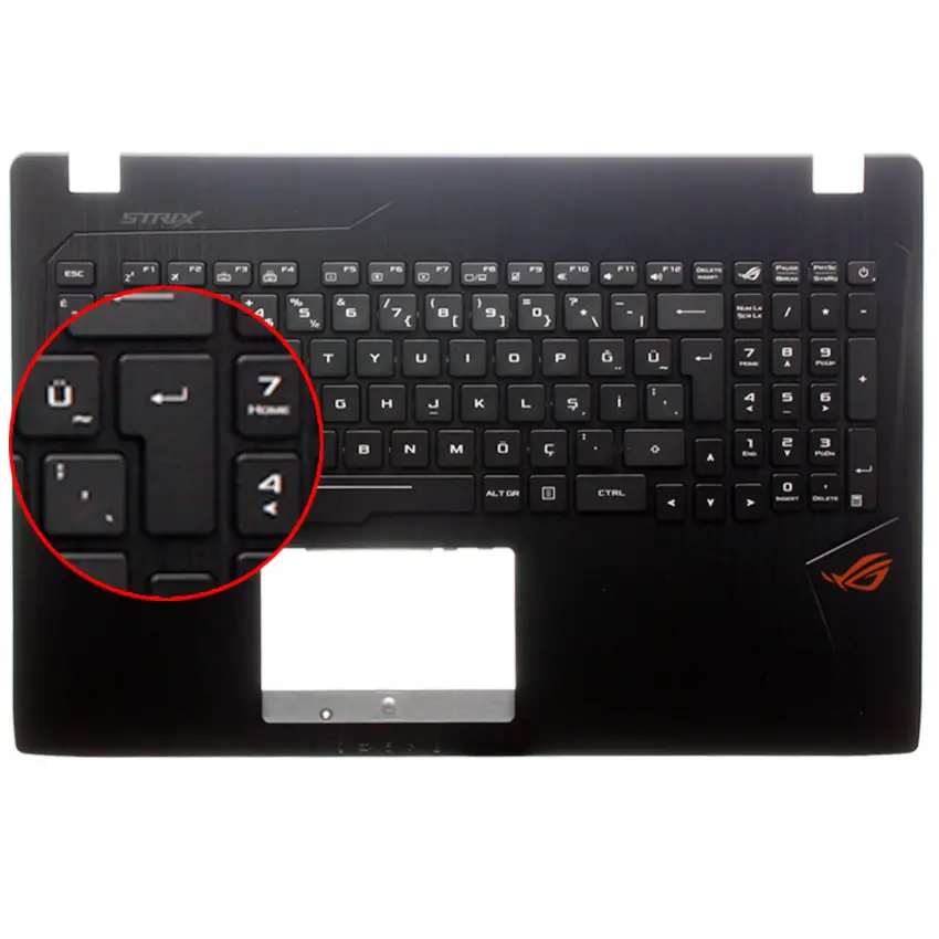 Asus ROG FX553VD, FX753VD, FX553VE Üst Kasalı Klavye (Siyah TR)