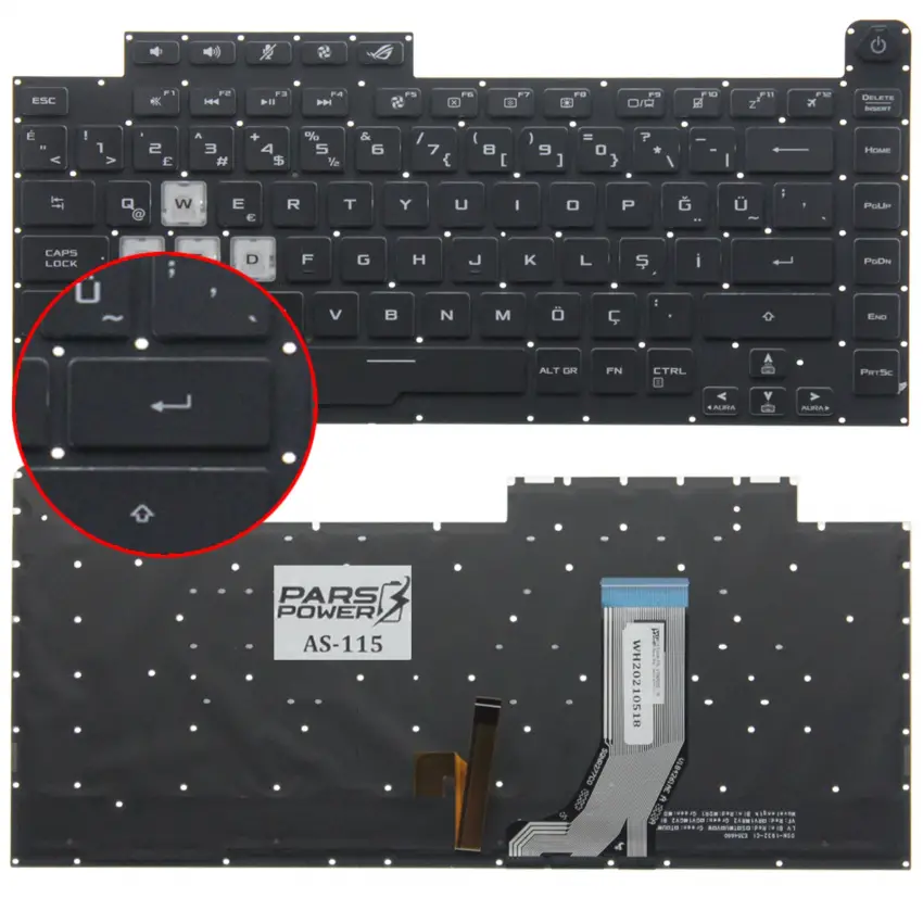 Asus ROG Strix G 0KN1-8T1TU11 REV:R1.0 Klavye Işıklı (Siyah TR)