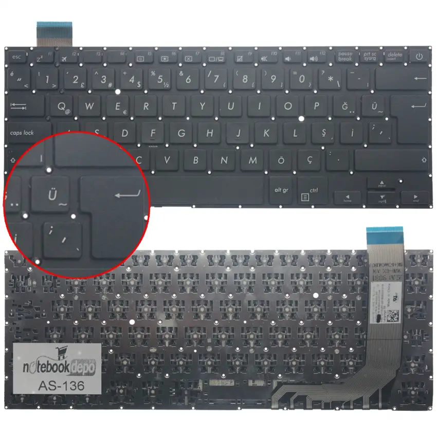 Asus X407MA, X407UB Klavye (Siyah TR)