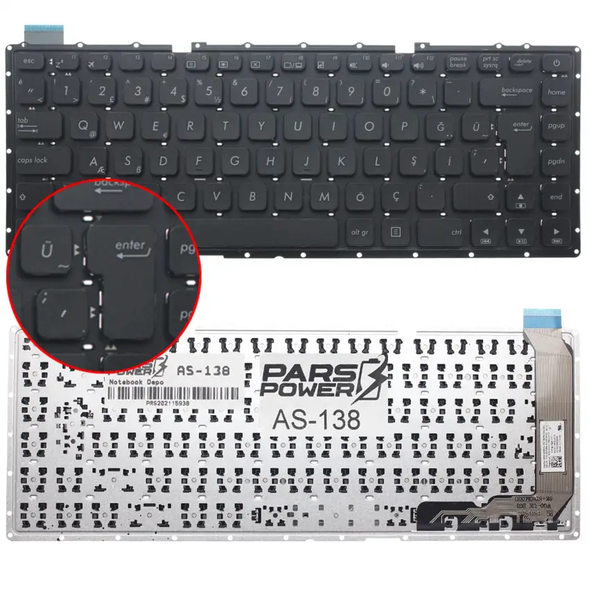 Asus VivoBook Max X441 Klavye (Siyah TR)