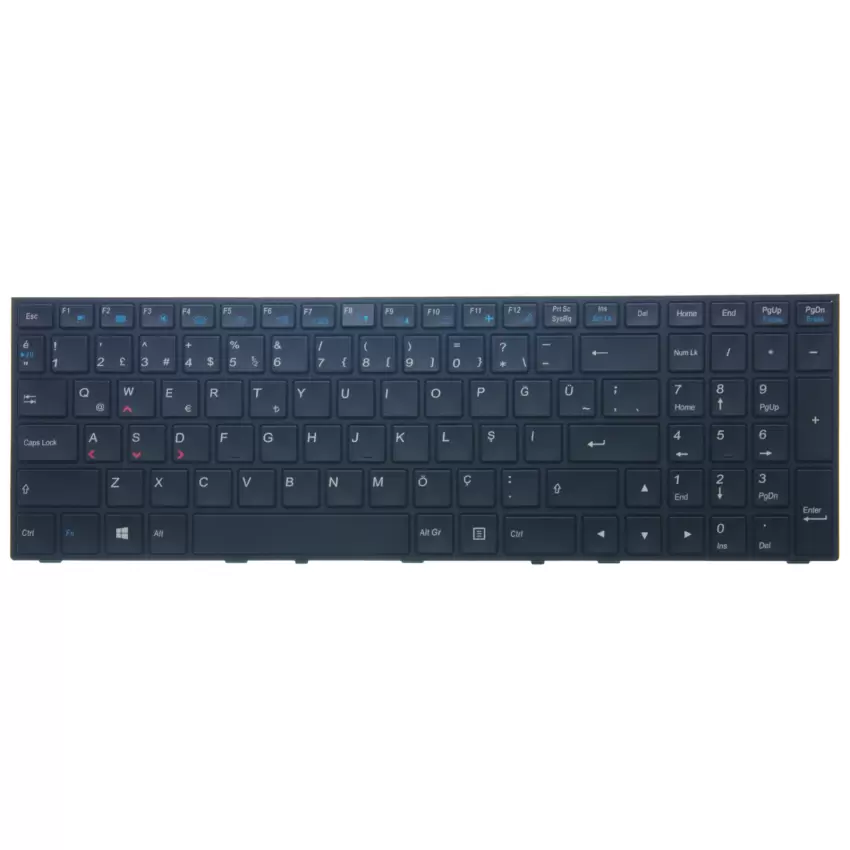 Monster Abra A7 V6.1.1Uyumlu Notebook Klavye Işıklı (Siyah TR)